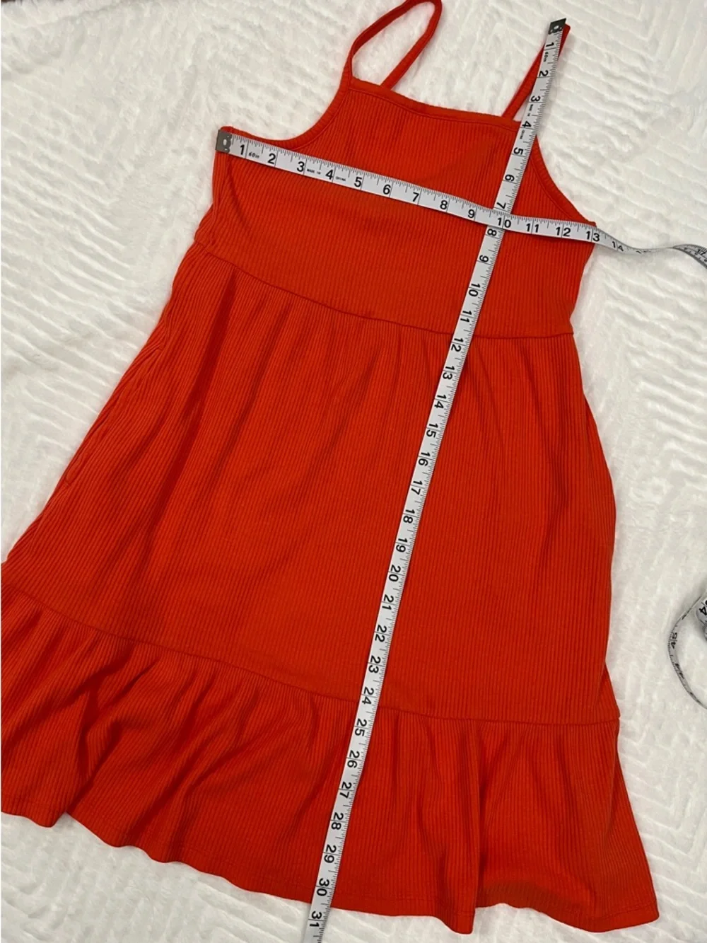 Old Navy‎ Orange Ribbed Tank Dress Ruffle Hem Girls large sundress